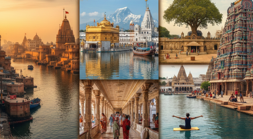 Top 10 most powerful spiritual places in India - temples, holy ghats, pilgrimage sites and religious destinations.